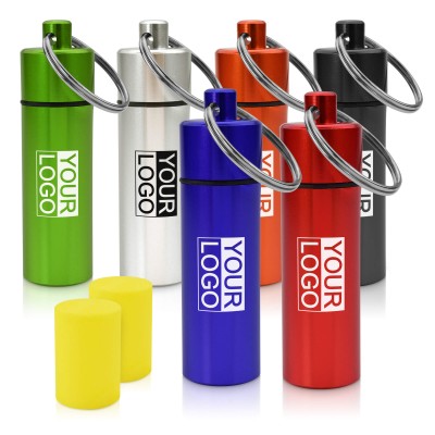 bmpm earplugs in coloured logo printed metal container