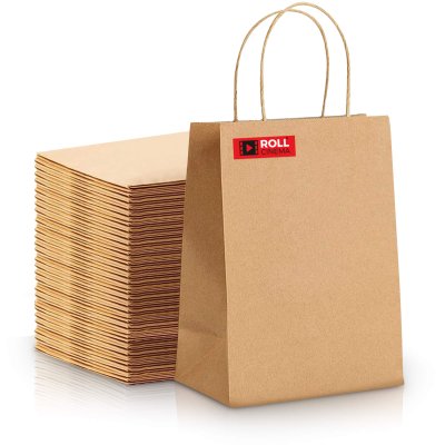 Branded Paper Bags with Branded Rectangular Stickers from BMPM®