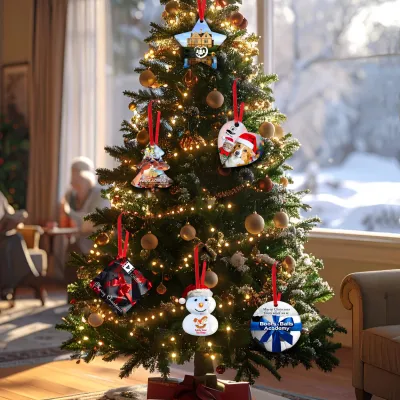 Branded Christmas Tree Decorations Shapes Full Colour from BMPM®