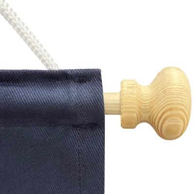 Custom Lectern Cover from BMPM® showing optional wooden pole and cap ends with hanging string