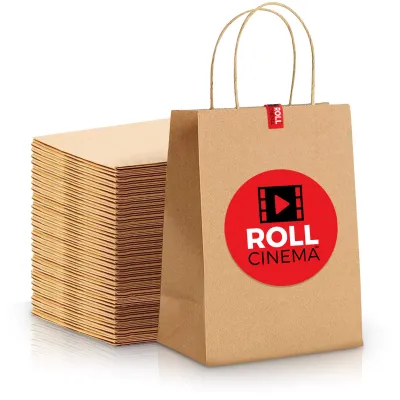 Branded Paper Bags with Full Colour Branded Stickers from BMPM®