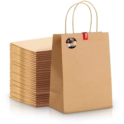 Branded Paper Bags with Colour Branded Stickers from BMPM®