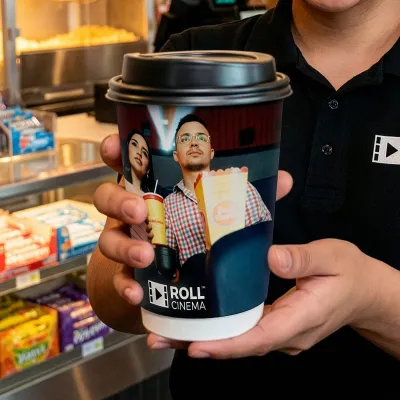 Brand Printed Paper Cups (Full Colour) Double Walled with Lid from BMPM®