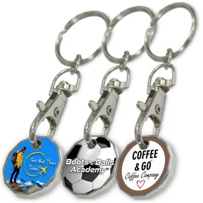 Branded (Printed Enamel) Trolley Coin Keyring from BMPM®