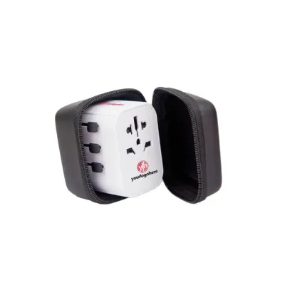 Branded Travel Adapter in Pouch