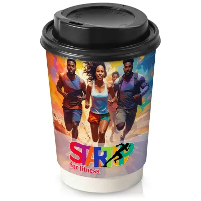 12oz (Double Walled) with Black Lid