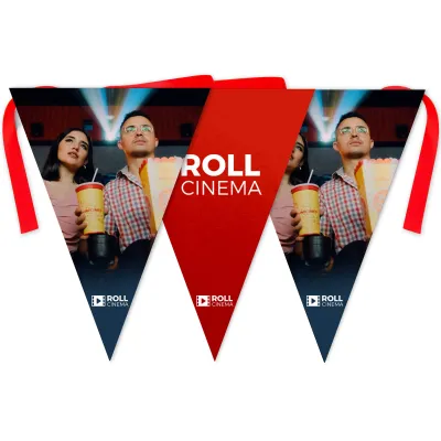 - 5 Metres with 12 Triangle Flags (28cm) Water Resistant Polyester Fabric