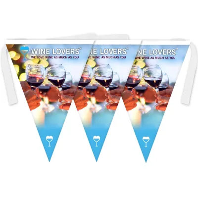 9 Triangle Flags / 3m (A4) (White)