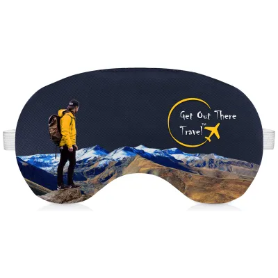 (18cm x 11cm) - Navy Blue Cotton Fabric - Adjustable with Elastic (White)