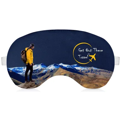 (18cm x 11cm) - Navy Blue Polycotton Fabric - Adjustable with Elastic (White)