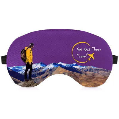 (18cm x 11cm) - Purple Cotton Fabric - Adjustable with Elastic (Black)