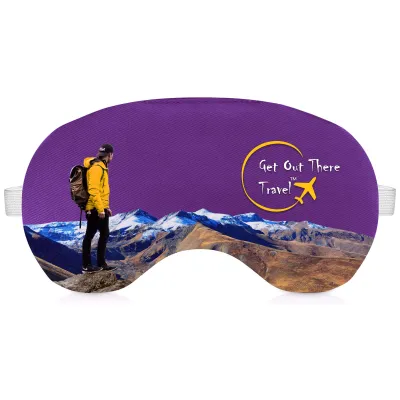 (18cm x 11cm) - Purple Cotton Fabric - Adjustable with Elastic (White)