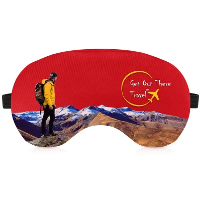 (18cm x 11cm) - Red Cotton Fabric - Adjustable with Elastic (Black)