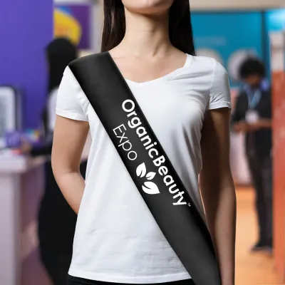 (180cm x 10cm) Black - Satin