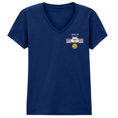 (Small) - Navy Blue Cotton Fabric 144gsm (Womens Soft Style V)