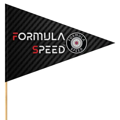Triangle (28cm x 20cm) Double Sided Mock Suede Polyester Fabric Finished with Stick (Inserted to Flag Fabric)