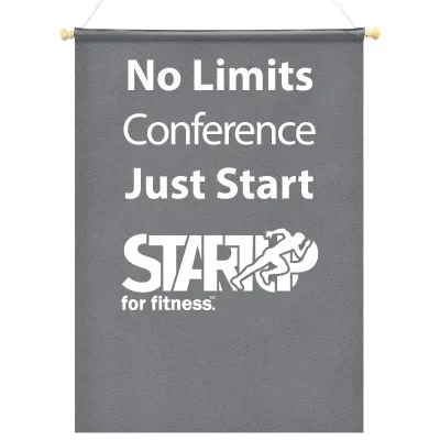 - Bespoke Size (Up to 100cm x 70cm) Colour TBC Cotton Fabric Finished with Wooden Pole with End Caps & 100cm Hanging String - Rectangle With Straight End