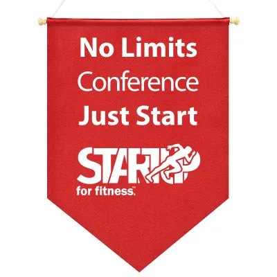 - Bespoke Size (Up to 100cm x 70cm) - Red Cotton Fabric Finished with Wooden Pole with End Caps & 100cm Hanging String - Rectangle With Pointed End