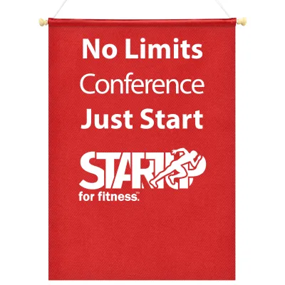 - Bespoke Size (Up to 100cm x 70cm) - Red Cotton Fabric Finished with Wooden Pole with End Caps & 100cm Hanging String - Rectangle With Straight End