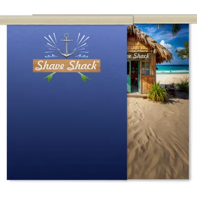 1 Metre (2 Rectangular Flags / 30cm Webbing Spacing) (Natural) Mock Suede Polyester Fabric (Sew to 10m Lengths)