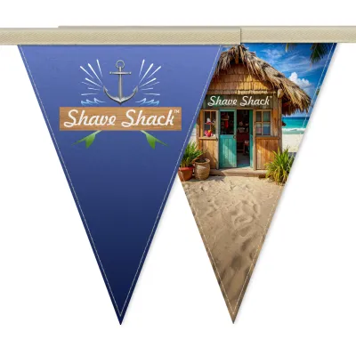1 Metre (2 Triangular Flags / 30cm Webbing Spacing) (Natural) Mock Suede Polyester Fabric (Sew to 5m Lengths)