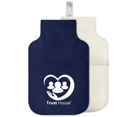 (35cm) - Navy Blue Fleece Fabric Scented with Organic Lavender With Removable Cover (Pillow Case + Overlocking Inside)