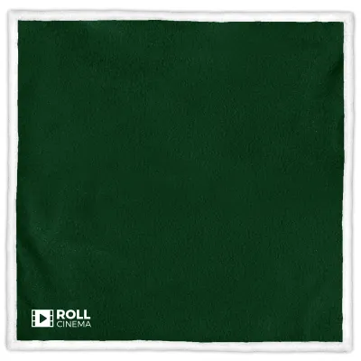 (140cm x 140cm Double) - Dark Green Sherpa Fleece