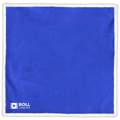 (200cm x 140cm Double) - Royal Blue Sherpa Fleece
