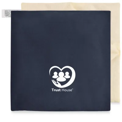 (24cm) - Navy Blue Polycotton Fabric (Unscented) With Removable Cover - WheatyBags® Branded Safety Labelling BS8433