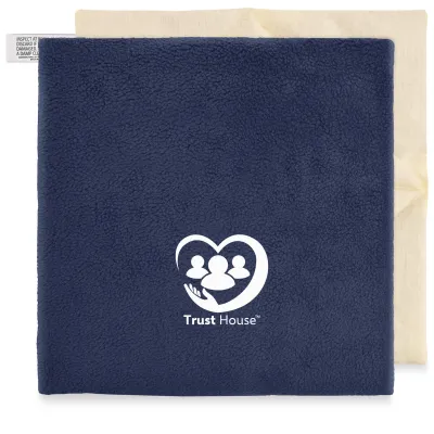 (24cm) - Navy Blue Fleece Fabric (Unscented) With Removable Cover - WheatyBags® Branded Safety Labelling BS8433