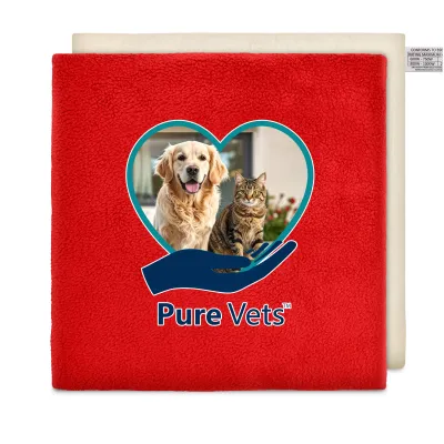 (34cm) - Red Fleece Fabric Scented with Organic Lavender and Removable Cover