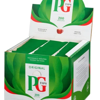 Tea Bags (Individually Wrapped) PG Tips (Pack of 200)